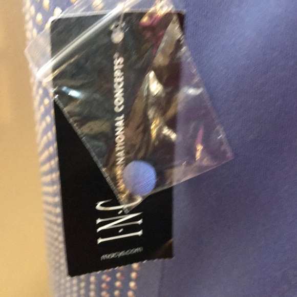 NWT Inc International Concepts Blue Top Shiny Grommets Front Halter Top—M - Picture 9 of 12